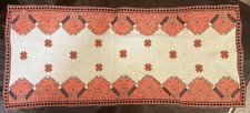 Vintage Ukrainian Hutsul Embroidery Table Runner Hand Stitched Folk Art Textile picture