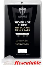 200 Max Pro Resealable Thick Silver Age Comic Book Acid Free Poly Bags 7.25x10.5 picture