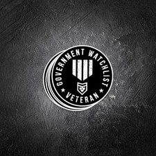 Government Watchlist Veteran  (black & white) Vinyl Decal picture