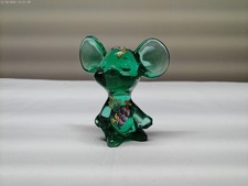 Fenton Emerald Green Glass Mouse Hand Painted by Jason McCleod picture