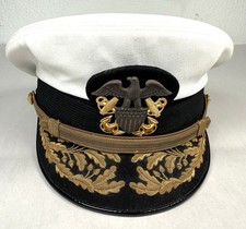 Rare Original 1970s-80s U.S. Navy Admirals Dress Visor Hat, Zephyr by Bancroft picture