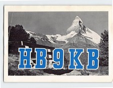 QSL/QSO Radio Card HB9KB Matterhorn Mountain Zermatt Switzerland picture