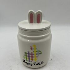 Signature Select 4.5x8in Ceramic Happy Easter Bunny Canister CC01B35013 picture