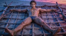 Fantasy Male Model Photo Print Muscular Handsome Shirtless Hunk Abs -H839 picture