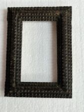 small Victorian chip carved tramp art frame early multi layer  1890s miniature picture
