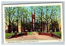 Main Building and Entrance, F & M College, Lancaster PA Vintage Postcard picture