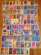 Vintage 1990 and 1991 Barbie Trading Cards Fashion Facts Lot of 97 picture