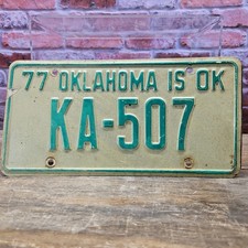 1977 United States Oklahoma Oklahoma County Passenger License Plate picture