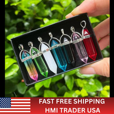 7pcs Hexagonal Chakra Crystal Set Bullet Shape Healing Beads for Jewelry - NEW picture