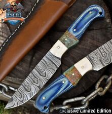 CSFIF Forged Skinner Knife Twist Damascus Mixed Material Fishing Outdoor Gift picture
