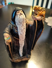 Windstone Editions Fantasy Wizard Figurine with Owl & Dragon picture