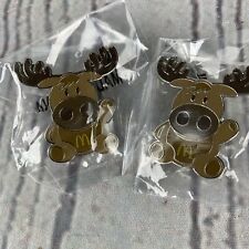 LOT x 2 McDonald's Pin McMerry Christmas Moose Promotional Pin SEALED picture