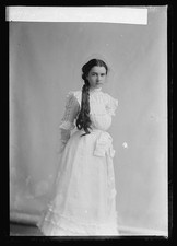 Photo:Eva Casey Portrait c1901 c1903 Young Woman White Dress picture