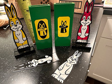 Vintage 1990s MAK Magic Mini Hippity Hop Rabbits Wood Magnetic Prop -Unused 4.5