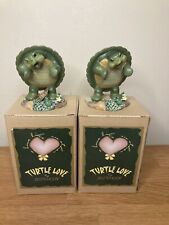 Vintage Turtle Love By Rovash “Give Love One More Chance” 3 in. Tall ,Lot Of 2 picture