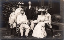 1907 President Theodore Roosevelt & Family Portrait RPPC Postcard Pach Bros. picture