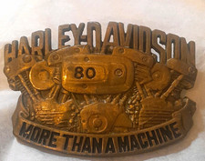 Vtg 1983 Harley Davidson Belt Buckle Brass Baron H-515 More Than A Machine 80th picture