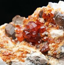 150g Top  Spessartine Garnet with Smoky Quartz Crystal Mineral Specimen picture