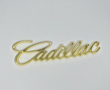NEW VTG METAL EMBLEM FOR CADILLAC REAR TRUNK GOLD BADGE NAMEPLATE LOGO SCRIPT picture
