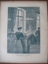 1895 Art Print - The MODERN WOMAN as TYPESETTER Setting Type WORKING WOMEN picture