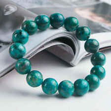 Natural Green Malachite Chrysocolla Crystal Round Beads Bracelet 14mm AAAAA picture