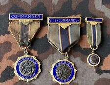 3 American Legion Medals - Commander, Vice Commander & Miniature Lot picture