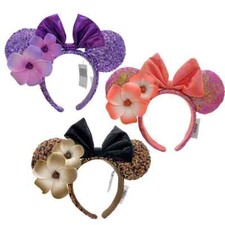 Mickey Mouse Sequin Bow Egg-blossom Disney- Park Ears 3PCS Headband for Women picture