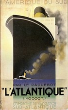 Vintage 1930s 'L'Atlantique' Art Deco Poster by Cassandre 🌊 24x36” picture
