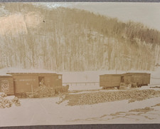 Somerset Maine RR Railroad Train Cars Winter Logging Photo Circa 1880 9.5 x 7 picture