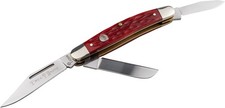 Boker TS 2.0 Medium Stockman Pocket Knife, Red Bone Scales, 3.5