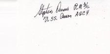 Stephen Dennis Signed Autographed Index Card Rare US Navy Transmitted Surrender picture