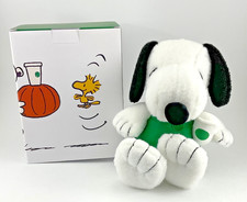 See Video New Starbucks Peanuts Snoopy Plush Doll White/Black/Green with box picture