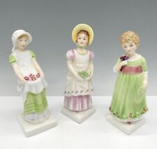 S/3 Royal Doulton Kate Greenway Collection Edith Emma Tess Figurines  picture