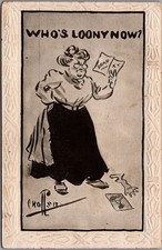 WHO'S LOONY NOW? Vintage Comic Postcard - CROLL Signed Art picture