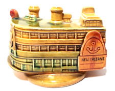 Vintage New Orleans Ceramic Mississippi River Steam Boat Casino Coin Piggy Bank picture