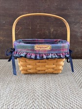 Longaberger Dresden Tour Basket II 1997 Cloth & Plastic Liner picture