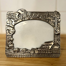 Vintage Yellowstone National Park 3D Relief Metal Picture Frame Original Tag picture