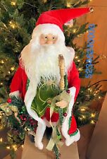24IN RED GOLD GREEN TRADITIONAL STANDING SANTA FIGURINE CHRISTMAS HOLIDAY DECOR picture