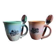Pair 2 Wisconsin Dells 16 oz Coffee Cup Holds Spoon  picture