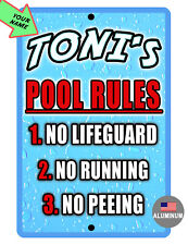 Personalized SWIMMING POOL Sign YOUR NAME Weatherproof Durable Aluminum  SPR758 picture