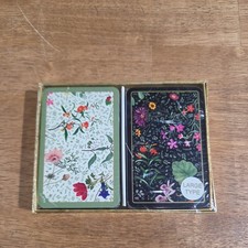 New Sealed 2 Deck Caspari English Country Garden Playing Cards  Large Type picture