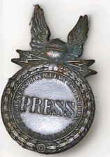 Extremely Rare Chicago Worlds Fair Dedic Day Cere Press Badge Circa 10/21/1892 picture