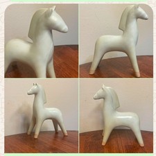 Novica White Celadon Ceramic Horse Statuette Duangkamol Elegant Equine Decor HTF picture