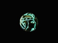 27mm Vintage Czech Glass Black Egyptian Pharaoh Button Glass Shank picture