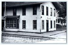 c1960's New Albin Iowa Railroad Vintage Train Depot Station RPPC Photo Postcard picture