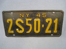 Vintage 1945 New York License Plate - Original Paint picture