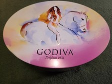Godiva Pink Large Tin very good condition picture