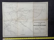 ORIGINAL OCTOBER 1944 PACIFIC ELECTRIC RAILWAY SO CAL MAP WARTIME 22