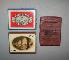 Old Antique Vtg C 1900s Lot Three Empty Playing Cards Boxes Yellowstone RR Cigar picture
