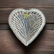 WATERFORD CRYSTAL Heart Shaped Trinket Dish Vanity Tray 7”x7” picture